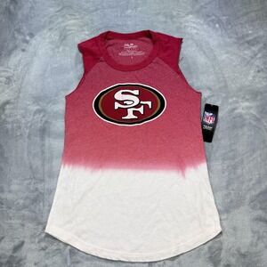 San Francisco 49ers Shirt Womens Small Red White Sleeveless NFL Majestic Tee Top